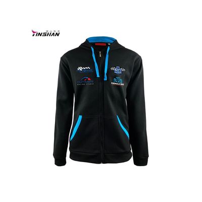 Support 7 Days Sample Order Lead Time Black Custom Racing Hoodie Jacket with Leather